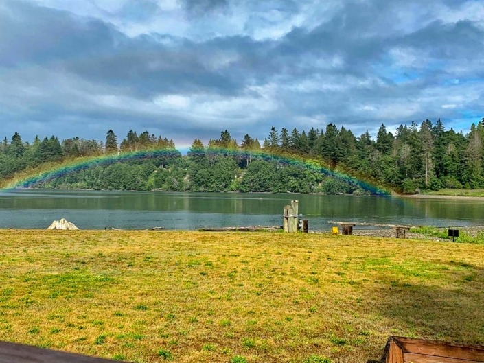Camp Woodworth With Rainbow Over Delano Bay
