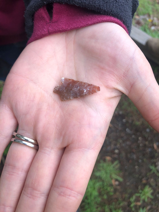 Indian Arrowhead Found at Camp