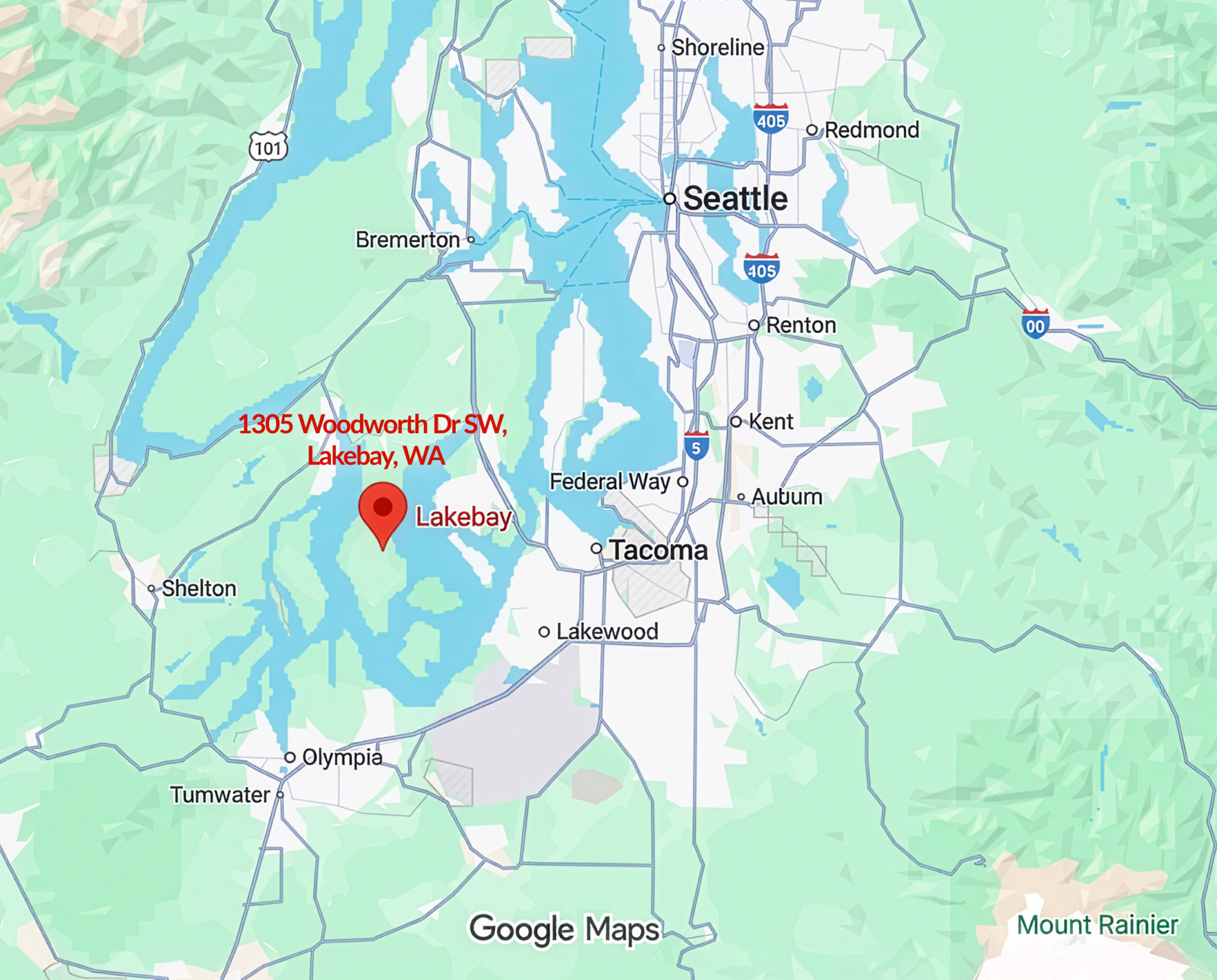 Map showing Lakebay, Washington location.